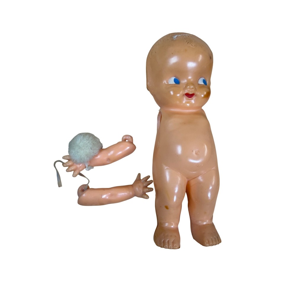 Vintage Irwin USA Celluloid Doll Kewpie Style For Parts or Repair Mid-Century